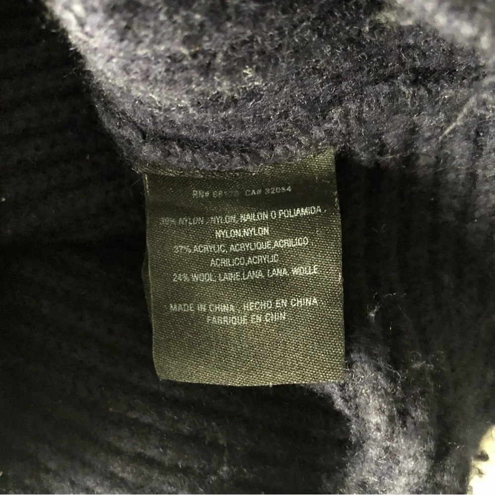 Anthropologie Angel of the North Twist Back Crop Navy Sweater S